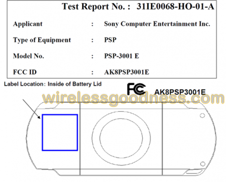 Photo of Sony PSP 3001 E проходит сертификацию FCC